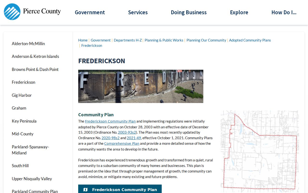 Frederickson people search community plan boundary source