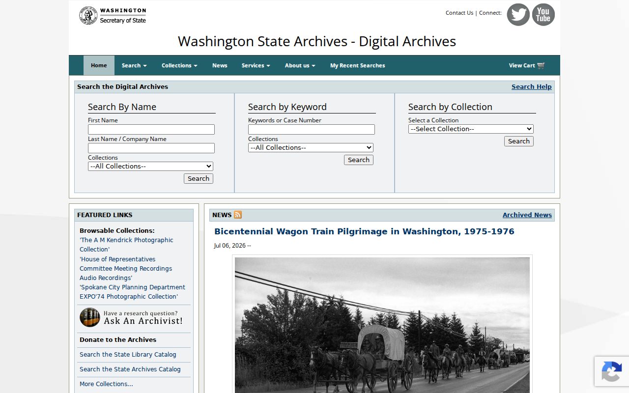 Frederickson people search in Washington Digital Archives records